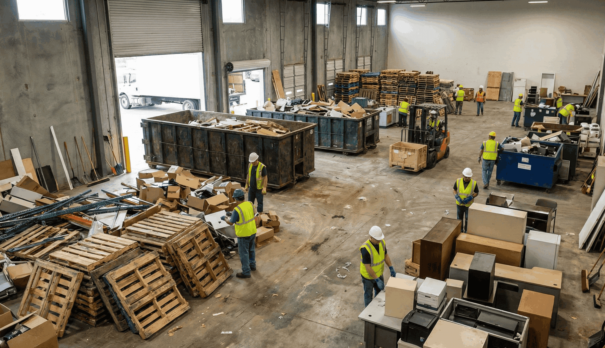 Industrial scrap yard for metal and furniture disposal in Hamilton, ON.